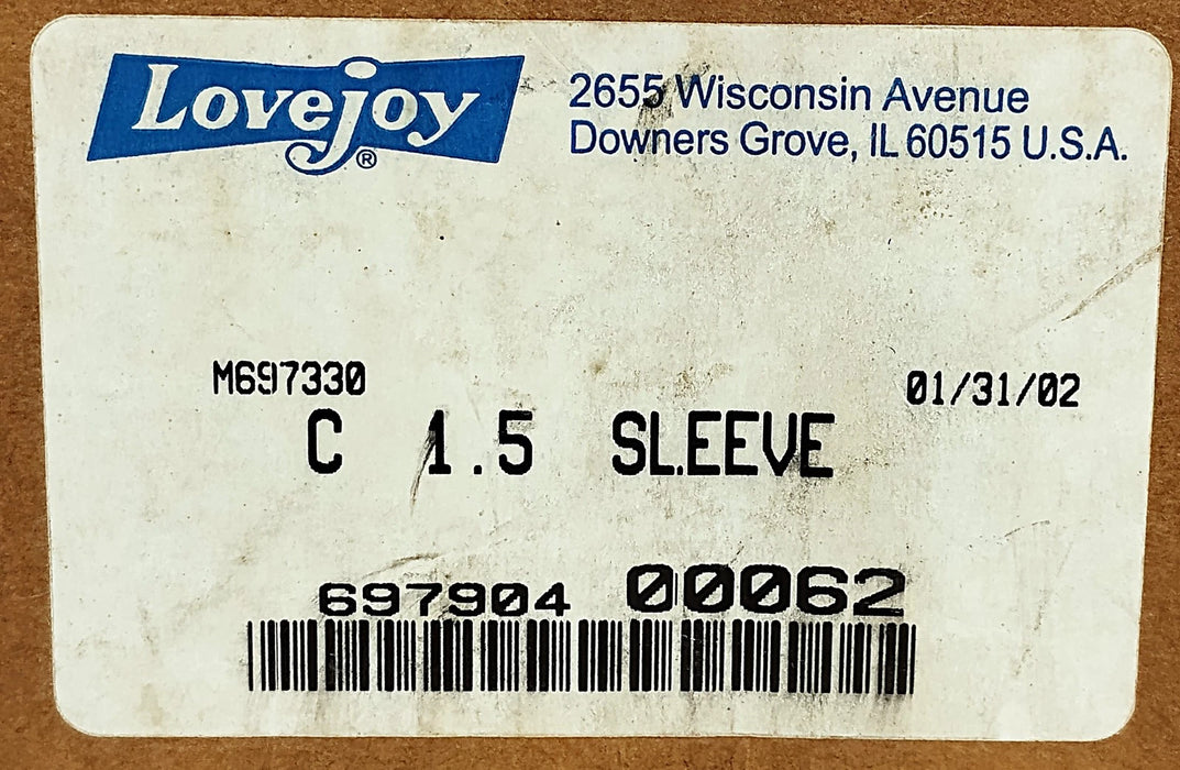 Lovejoy 69790400062 C 1.5 Sier-Bath Coupling Sleeve Without Seal Kit