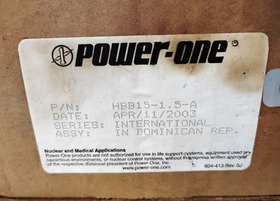 Power-One HBB15-1.5-A Linear Power Supply