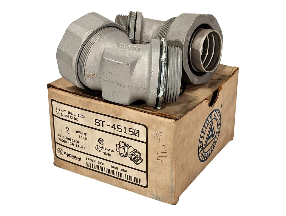 Appleton ST-45150 1-1/2 in 45 Degree Liquidtight Flexible Metal Conduit Fitting