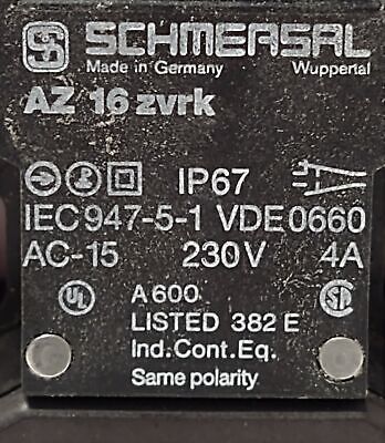 Schmersal AZ16ZVRK Interlock Safety Component