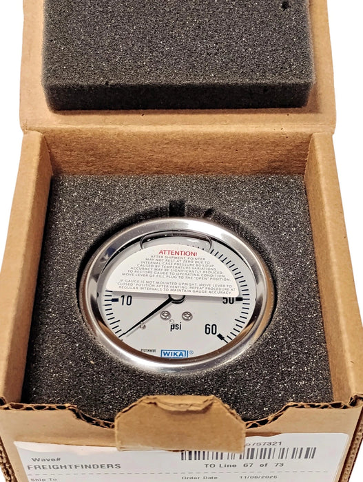 WIKA 9833255 233.53.25 0-60 psi Glycerine Filled Air Pressure Gauge