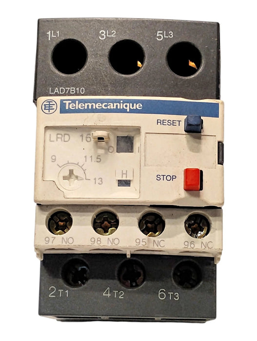 Telemecanique LRD16 690 V 9-13 A Overload Relay w/ LAD7B10 DIN Rail Attachment