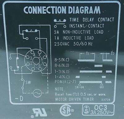 Omron STP-MND-AA-UA 120 V AC 0-10 Seconds Motor Driven Synchronous Motor Timer