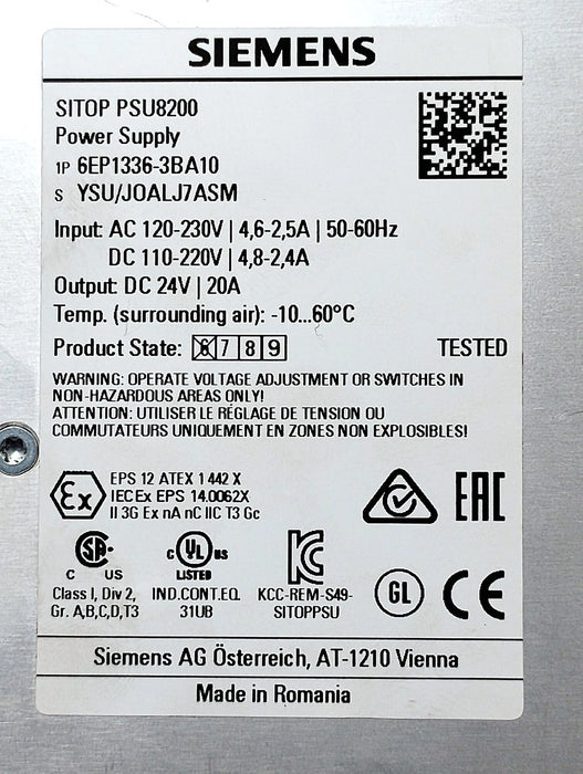 Siemens 6EP1336-3BA10 SITOP PSU8200M Power Supply