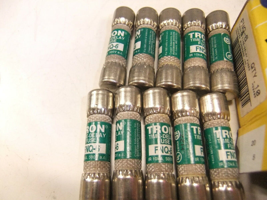 Box of 10 Bussmann FNQ-6 Fuses