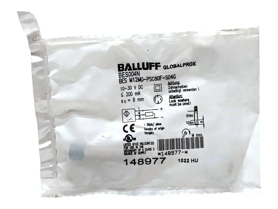 Balluff BES M12MG-PSC80F-S04G BES004N 10-30 V DC Inductive Proximity Sensor
