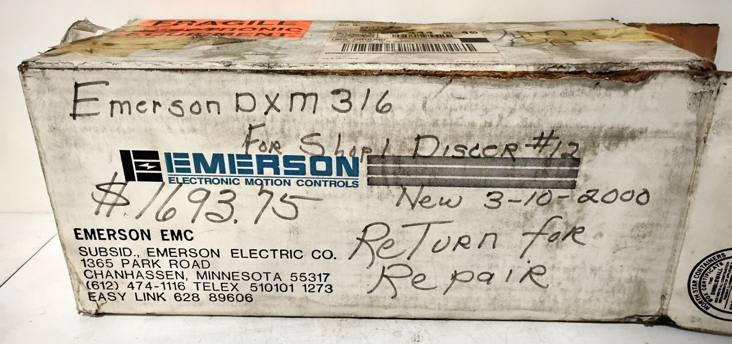 Emerson DXM-316C 240 V AC 4 A 4000 RPM .76 HP .57 kW Servo Motor