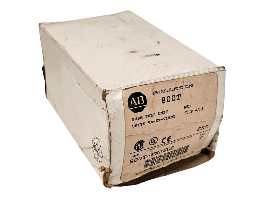 Allen-Bradley 800T-FXJ6D2 Series T 600 V AC/DC 10 A Jumbo Red Push/Pull Button