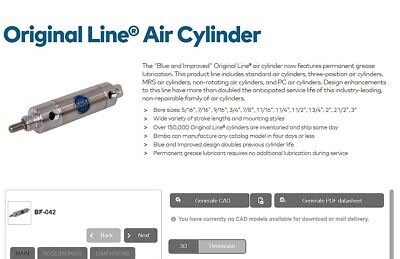 Bimba BF-042 Pneumatic Cylinder