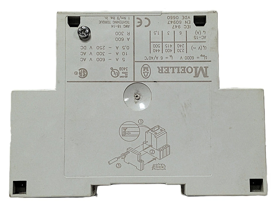 Eaton NHI11-PKZ2 690 V AC 10 A Auxiliary Contact w/ 1 NO and 1 NC Contacts