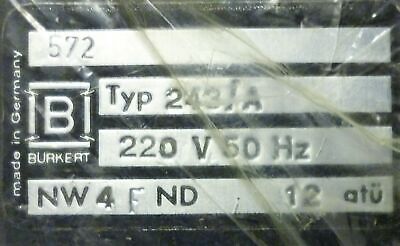Burkert Easy Fluid 572-243/A NW4 ND 12 Solenoid Valve