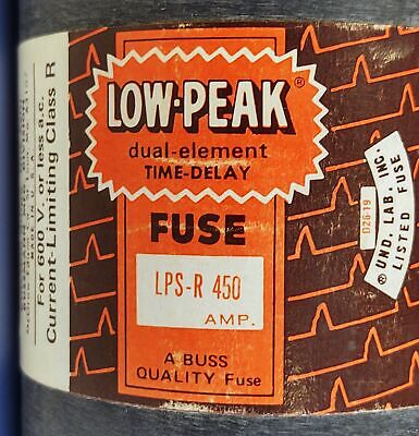 Bussmann LPS-R-450 LOW-PEAK 450 A 600 V Class R Time-Delay Current Limiting Fuse
