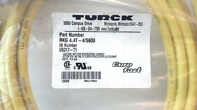 Turck RKG 4.4T-4/S600 4 M Female M12 Eurofast Single-Ended Cable / Cordset