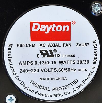 Dayton 3VU67 230 VAC Electronic Component Fan