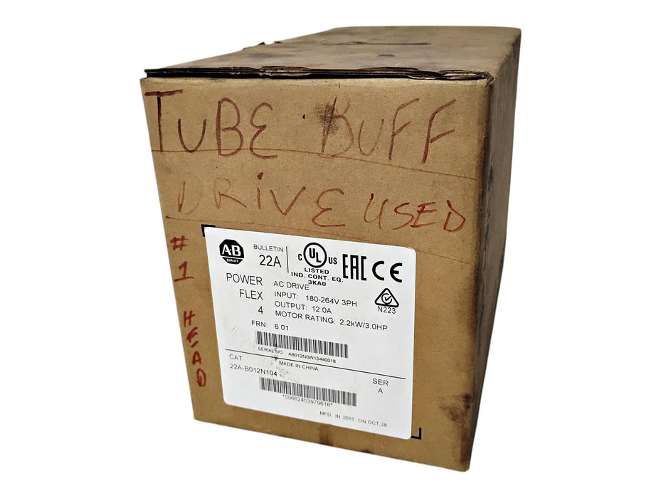 Allen-Bradley 22A-B012N104 Ser A FRN 6.01 240 V 3 HP 2.2 kW Variable Freq Drive