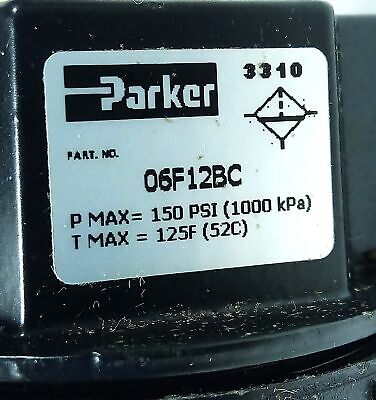 Parker 06F12BC 1/4 in 5 Micron Compressed Air Filter Assembly