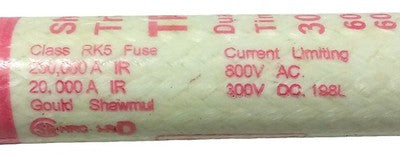 Gould Shawmut TRS-30R 600/300 V AC/DC 30 A Current-Limiting Time-Delay Fuses