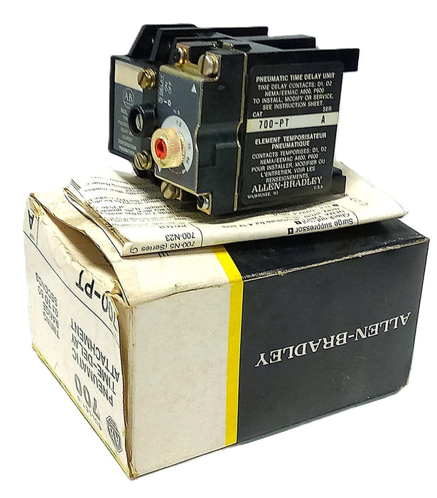 Allen-Bradley 700-PT 10 A 0.1-60 Seconds Pneumatic Time-Delay Relay Attachment