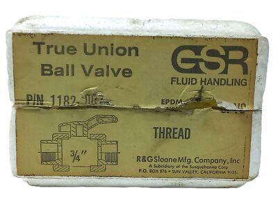 GSR Fluid Handling 1182-007 3/4 in Threaded Ball Valve