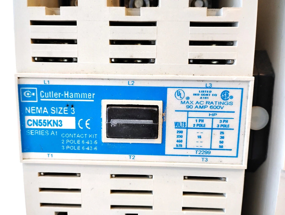 Cutler-Hammer CN55KN3A 110/120 VAC 90A Size 3 Freedom Series Reversing Contactor