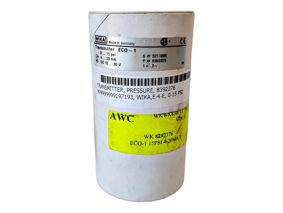 WIKA ECO-1 10-30 V DC 0-15 PSI Pressure Transmitter