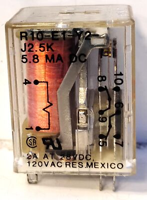 Potter & Brumfield R10-E1Y2-J2.5K 120 V AC 2 A @ 28 V DC Coil Type Relay