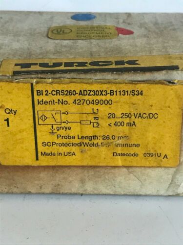 Turck BI2-CRS260-ADZ30X3-B1131/S34 Proximity Switch Inductive Cylindicator