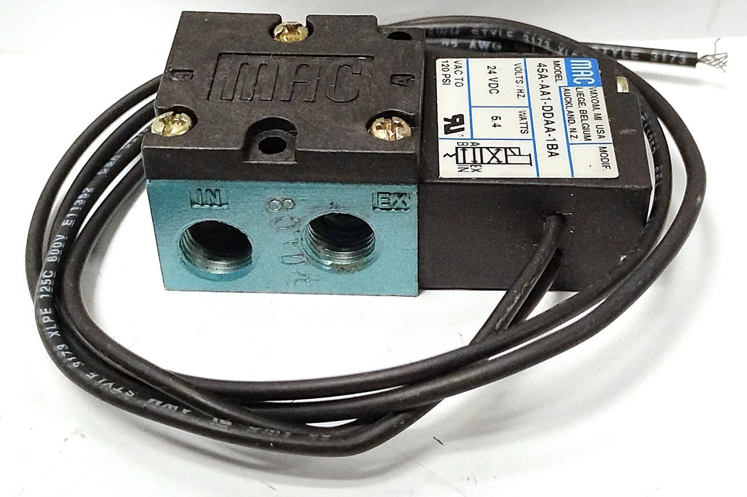 MAC Valves 45A-AA1-DDAA-1BA VAC-120 psi Solenoid Balve w/ 24 V DC Coil