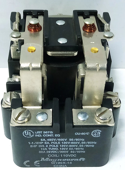 Magnecraft W199X-14 480/600V AC 2-Pole Power Relay w/ 110 V DC Coil