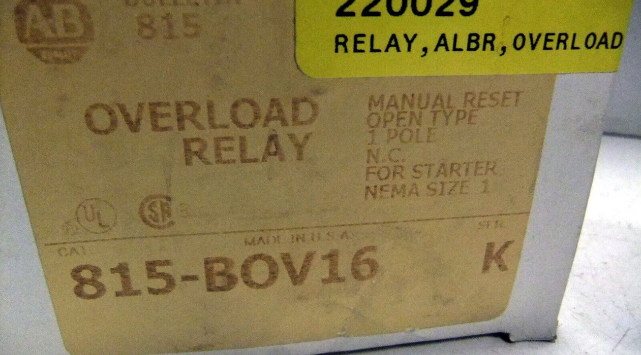Allen-Bradley 815-BOV16 Series K Overload Relay