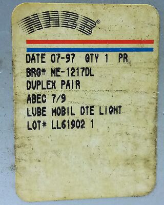 NHBB ME-1217DL Thrust Ball Bearing 2 Piece Set