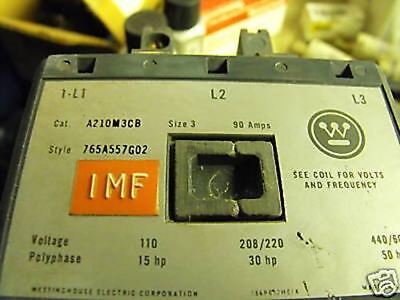 Westinghouse Starter p/n A210M3CB SIZE 3