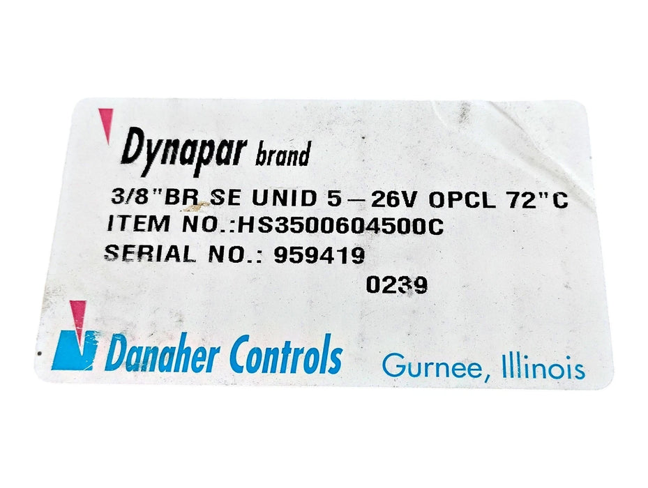Dynapar HS3500604500C 5‚Äì26 V 3/8" Bore Hollow Shaft Encoder