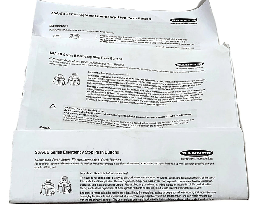 Banner Engineering SSA-EB1PLYR-12ED1Q8 Lighted Push-Twist-Pull Emergency Stop
