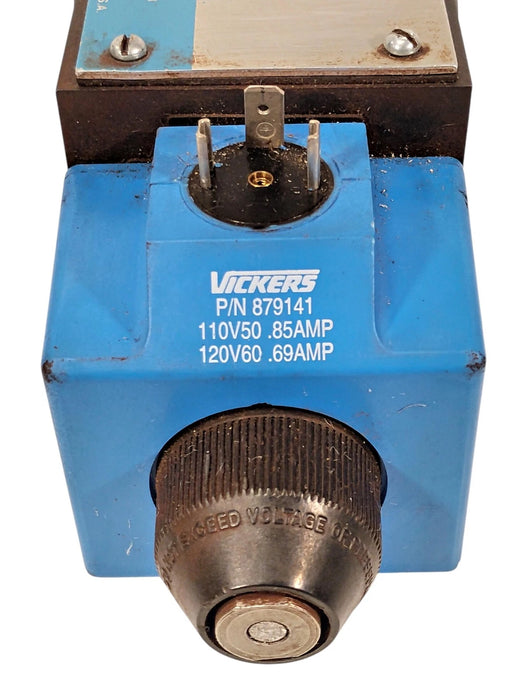 Vickers DG4S4-010B-U-B-60 3000 psi Hydraulic Solenoid Valve w/ 110/120 V AC Coil