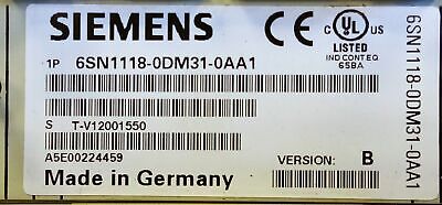 Siemens 6SN1118-0DM31-0AA1 Control Module for a 2-Axis Servo Drive