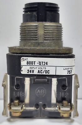 Allen-Bradley 800T-QT24 Push-To-Test Pilot Light with No Lens and No Bulb