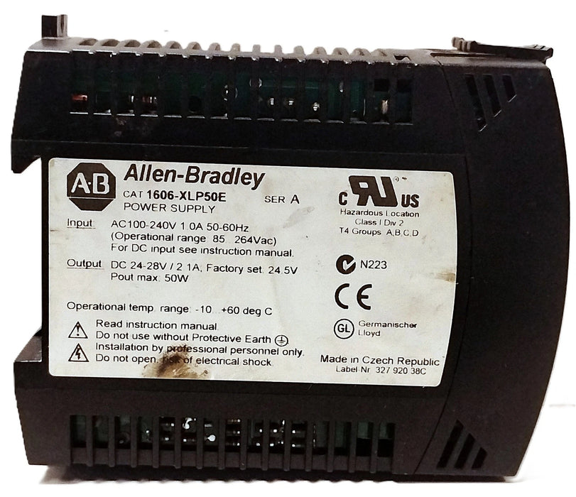 Allen-Bradley 1606-XLP50E 100-240VAC PLC Power Supply w/ 24-25VDC 50 W Output