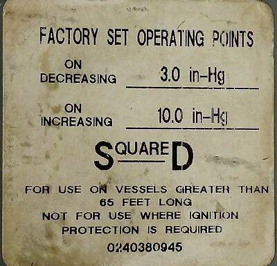 Square D 9016GAW2 Vacuum Switch