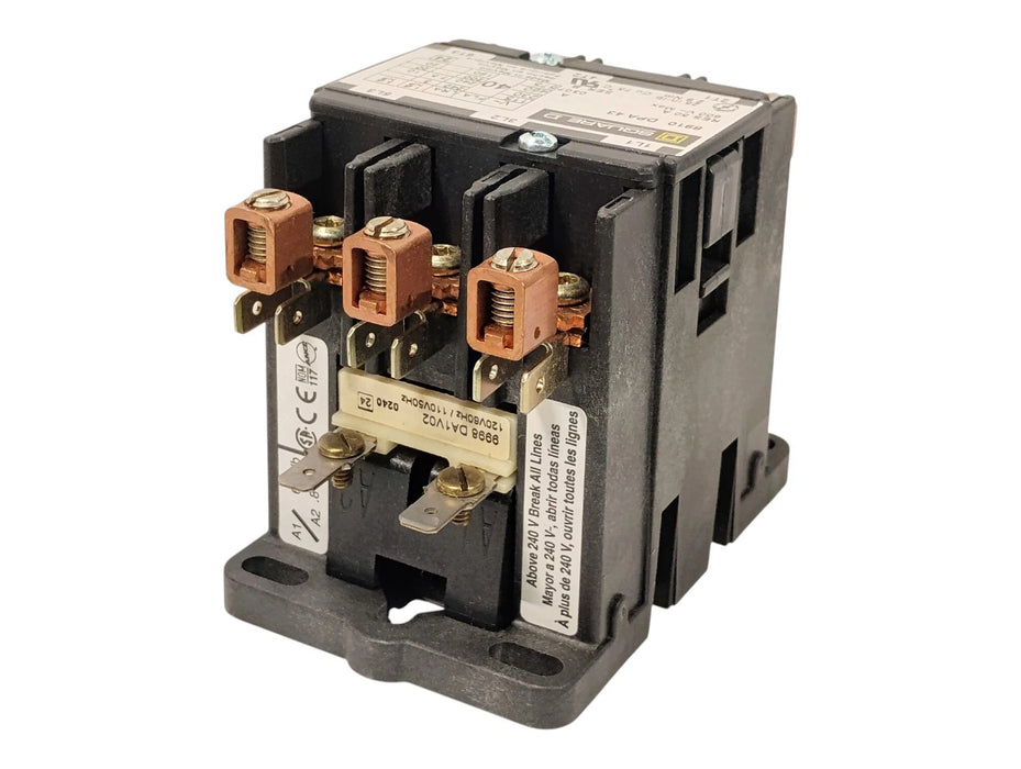 Square D 8910DPA43V02 600 V 40 A Definite Purpose Contactor w/ 110/120 V AC Coil