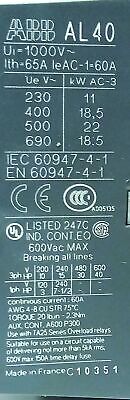 ABB AL40-30-10 1SBL323001R8110 690 V AC IEC Contactor w/ 24 V DC Coil