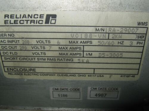 1 Reliance 1RA-29007 SERVO AMPLIFIER