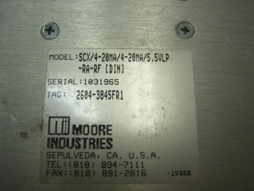 Moore Signal Conditioner Isolator Converter SCX/4-20MA/4-20MA/5 .5VLP-FA