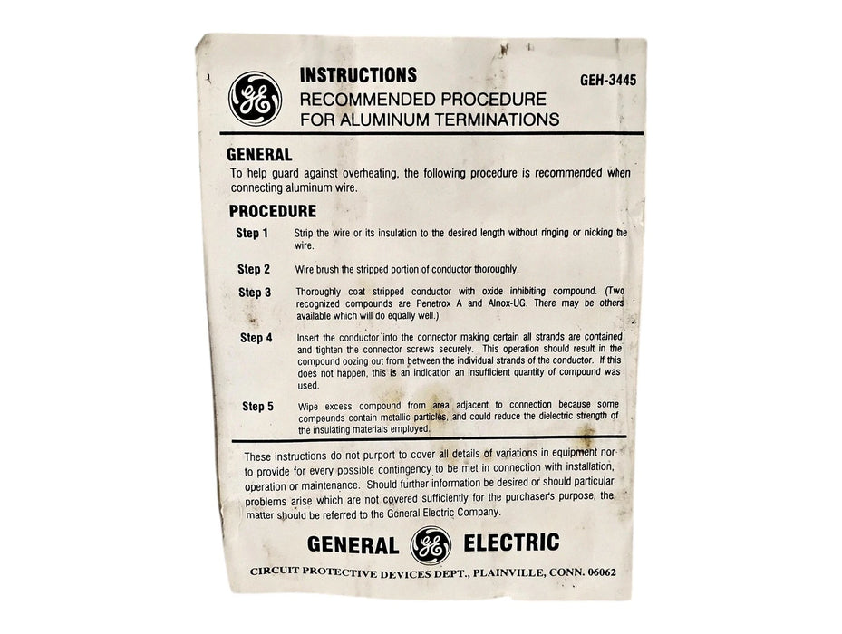 GE TED136100WLFA TED136100 100 A 600 V AC 250 V DC Circuit Breaker