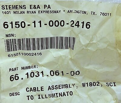 Siemens 66.1031.061.00 W1802 6150-11-000-2416 PLC Cable for Scanner