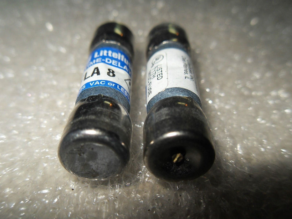 8 Littelfuse FLA-8 125VAC 8A Time Delay Fuses
