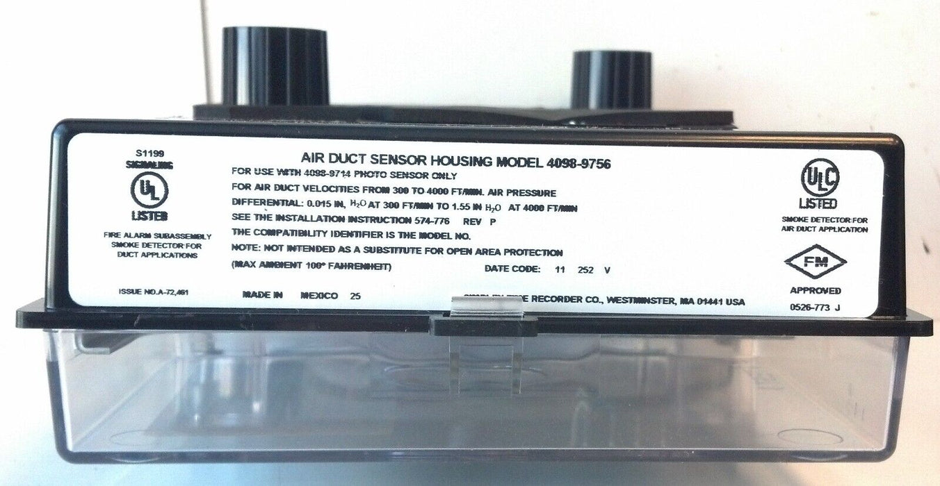 Simplex 4098-9756 24 V DC 4-Wire True Alarm Duct Sensor Housing