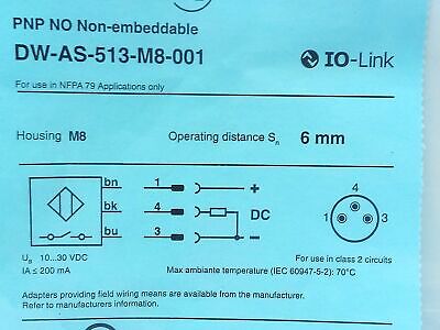 Contrinex DW-AS-513-M8-001 10-30 V DC Inductive Proximity Sensor