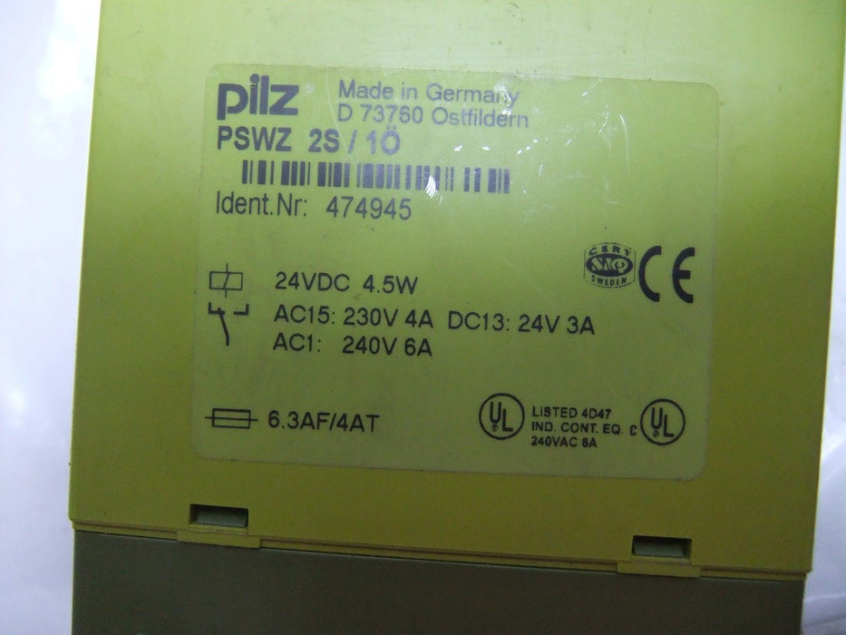 Pilz Safety Relay PSWZ 2S/10