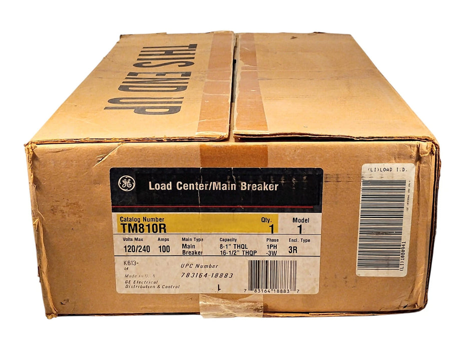 GE TM810R 120/240 100 A Main Breaker Panel w/ 8-1 in THQL Spaces